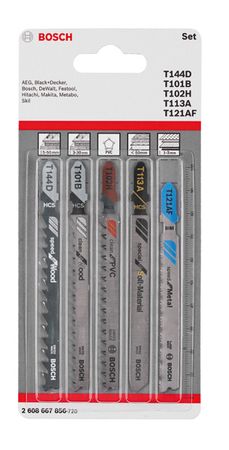 Bosch 5tlg. Stichsägeblatt-Set Allrounder T 144 D; T 101 B; T 102 H; T 113 A; T 121 AF