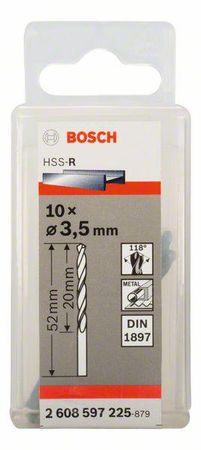 Bosch Karosseriebohrer HSS-R, DIN 1897 3,5 x 20 x 52 mm