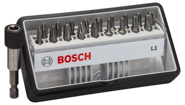 Schrauberbit-Set Robust Line L Extra-Hart, 18+1-teilig, 25mm, PH, PZ, Torx