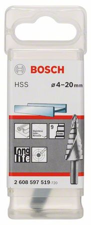 Bosch Stufenbohrer HSS 4 - 20 mm, 8,0 mm, 70,5 mm