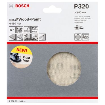 Schleifblatt M480 Net, Best for Wood and Paint, 150 mm, 320, 5er-Pack
