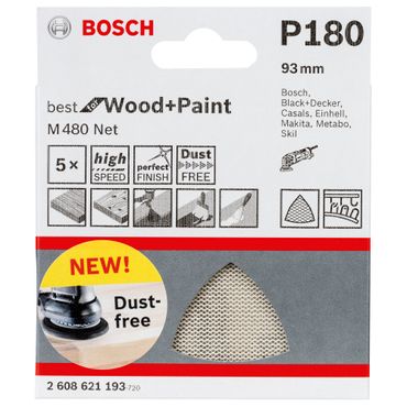 Schleifblatt M480 Net, Best for Wood and Paint, 93 mm, 180, 5er-Pack