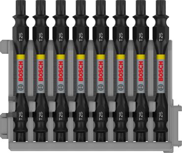 Bosch PRO Impact Schrauberbit mit Doppelklingen und Pick and Click-Einsätzen, T25, 65 mm, 8 Stück