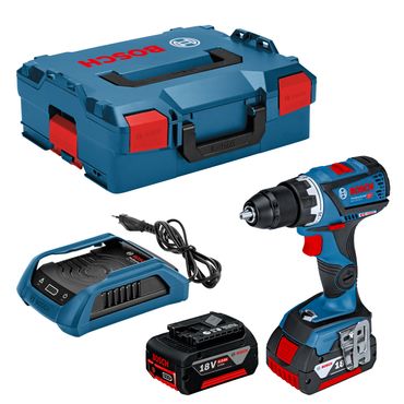 Bosch Akku-Bohrschrauber GSR 18V-60 C 2x 4,0 Ah Li-Ion Akkus + Lader + L-BOXX