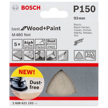 Schleifblatt M480 Net, Best for Wood and Paint, 93 mm, 150, 5er-Pack