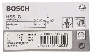 Bosch Doppelendbohrer 3 x 11 x 46 mm