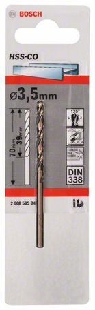 Bosch Metallbohrer HSS-Co, DIN 338 3,5 x 39 x 70 mm
