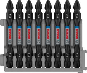 Bosch PRO Impact Schrauberbit mit Doppelklingen und Pick and Click-Einsätzen, PH2, 65 mm, 8 Stück