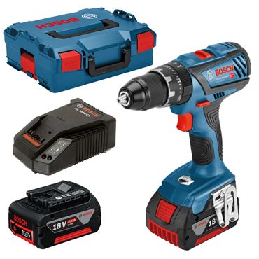 Bosch Akku-Schlagbohrschrauber GSB 18V-28 mit 2x 5,0 Ah Akkus + Lader in L-BOXX
