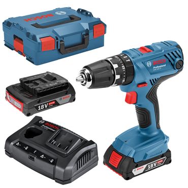 Bosch Akku-Schlagbohrschrauber GSB 18V-21 2x 2,0 Ah Akkus + Lader in L-BOXX