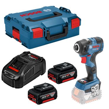 Bosch Akku-Drehschlagschrauber GDR 18V-200 C 2x 5,0 Ah Akkus + Lader in L-BOXX