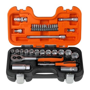 Bahco Steckschlüsselsatz 34 tlg. 1/4" & 3/8" S330 im Koffer
