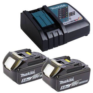 2x Makita Akku BL1850B 197280-8 18.0V 5Ah + 1x Makita Ladegerät DC18RC 195584-2