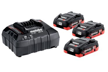 Metabo Basis-Set 3x LiHD 18V 4,0 Ah Akkus + Lader ASC55 im Karton