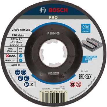 Bosch PRO Metal X-Lock Trennscheibe, 115 x 2.5 x 22.23 mm, gekröpft, oSa