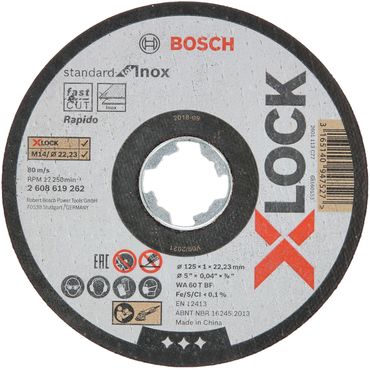 Bosch Trennscheibe X-LOCK gerade Standard for Inox WA 60 T BF 125x1 mm 10er-Pack