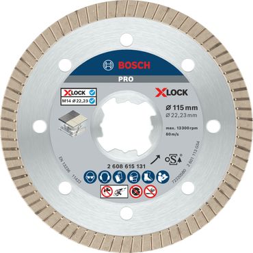 Bosch PRO Ceramic X-Lock Diamanttrennscheibe, 115 x 22,23 mm, 22,23 mm