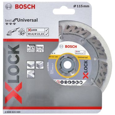 Bosch Diamanttrennscheibe X-LOCK Best for Universal, 115 x 22,23 x 2,2 x 12 mm