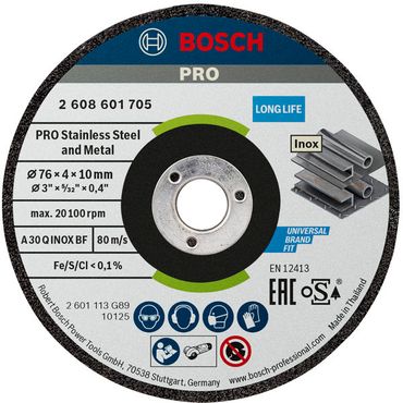 Bosch Schruppscheibe 76x4x10mm Expert for Inox 2er-Pack
