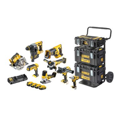 DeWALT Akku Combopack 18V 8-tlg. 4x 5,0 Ah Akkus + Doppel-Lader im ToughSystem