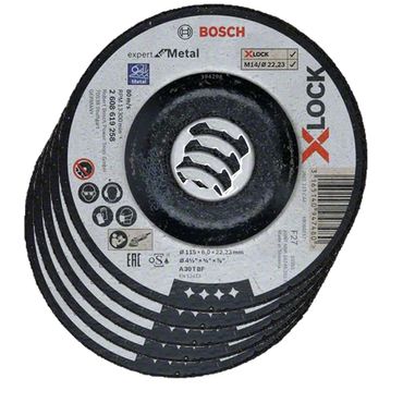 5x Bosch Schruppscheibe X-LOCK gekröpft Expert for Metal A 30 T BF 115x22,23x6mm