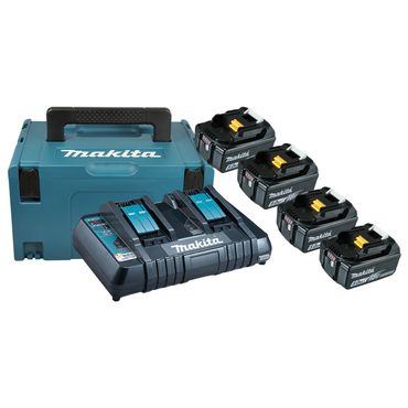 Makita Power Source Kit Li 18V 4x 5,0Ah Akkus inkl. Doppellader DC18RD im MAKPAC