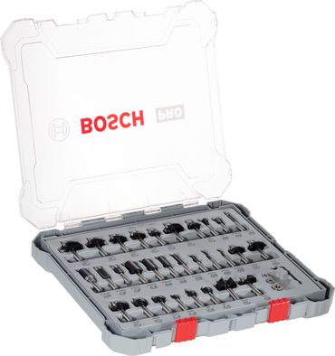 Bosch PRO Nutfräser- Set, gemischt, Schaft 8 mm, 30-tlg.