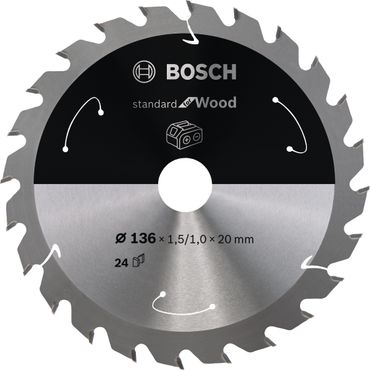 Bosch PRO Wood cordless Kreissägeblatt, 136 x 1,5 x 20 mm, T24