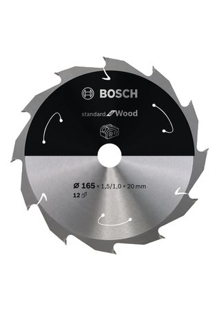 Bosch Kreissägeblatt Standard for Wood 165x20/16x1.5/1.0x12T
