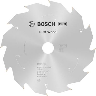Bosch PRO Wood cordless Kreissägeblatt, 165 x 1,5 x 20 mm, T12
