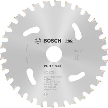 Bosch PRO Steel cordless Kreissägeblatt 136 x 1,6 x 20 mm, T30
