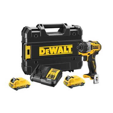 DeWALT Akku Schrauber 12V DCF601D2 1/4" 2x 2,0 Ah Akku + Lader im T-STAK