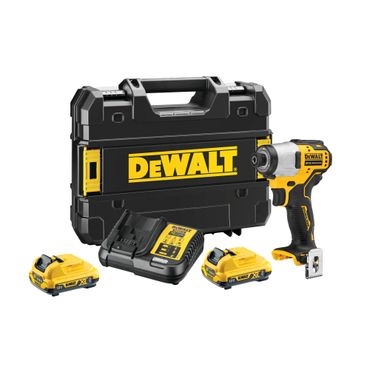 https://bynder.sbdinc.com/m/2dac9586c6416f17/Ecomm_Large-DCF801D2_K1.jpg DeWALT Akku-Schlagschrauber DCF801D2 1/4" 12V 2x 2,0 Ah Akku + Lader im T-STAK