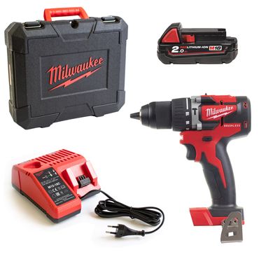 Milwaukee Akku-Schlagbohrschrauber M18 CBLPD mit 1x 2,0 Ah + Lader im Koffer