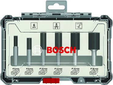 Bosch 6 tlg Nutfräser Set 1/4” Schaft