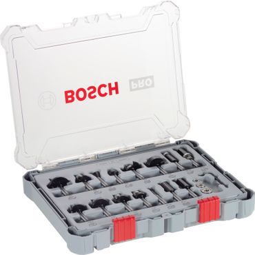 Bosch PRO Router Bit Mixed Set, Shank 1/4", 15-tlg.