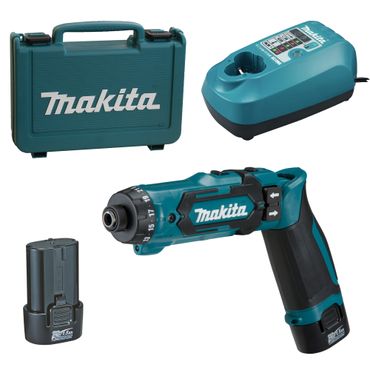 Makita Akku-Knickschrauber 7,2V mit 2x 1,5 Ah Akkus + Lader im Transportkoffer Makita Akku-Knickschrauber 7,2V mit 2x 1,5 Ah Akkus + Lader im Transportkoffer