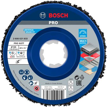 Bosch PRO N377 Reinigungsscheibe, 125 mm, 22.23 mm, X-Lock