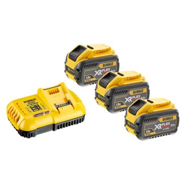 DEWALT FlexVolt Starter-Set 3x Akku 54V / 9,0 Ah / 162 Wh mit Ladegerät DCB 118