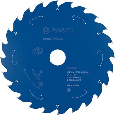 Bosch Akku-Kreissägeblatt Expert for Wood, 216 x 2/1,4 x 30, 24 Zähne