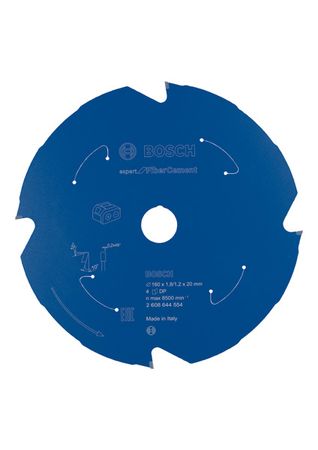 Bosch Kreissägeblatt für Akkusägen Expert for Fibre Cement, 160 x 1,8/1,2 x 20, 4 Zähne