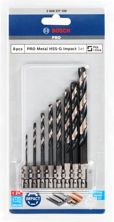 Bosch PRO Metal HSS-G Impact Spiralbohrer Set, 8-tlg.