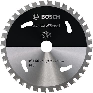 Bosch Kreissägeblatt Standard for Steel, 160 x 1,6/1,2 x 20, 36 Zähne