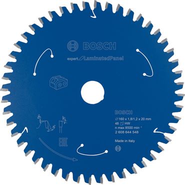 Bosch Kreissägeblatt für Akkusägen Expert for Laminated Panel, 160 x 1,8/1,2 x 20, 48 Zähne