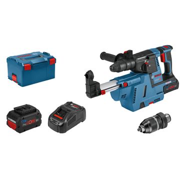 Bosch Akku-Bohrhammer GBH 18V-26 F mit SDS plus mit 2x 5,5 Ah + Lader in L-BOXX