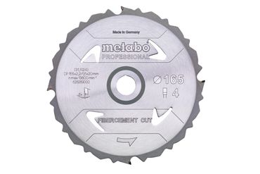 Metabo Sägeblatt "fibercement cut - professional", 165x20 Z4 DFZ 5° (628289000)