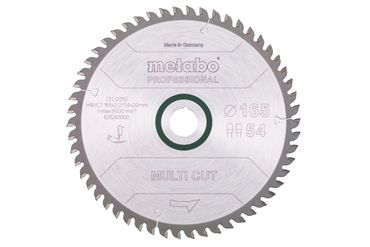 Metabo Sägeblatt "multi cut - professional", 165x20 Z54 FZ/TZ 5° (628293000)