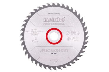 Metabo Sägeblatt "precision cut wood - professional", 165x20 Z42 WZ 15°