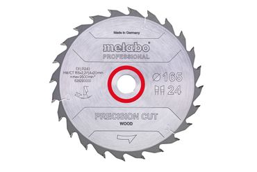 Metabo Sägeblatt "precision cut wood - professional", 165x20 Z24 WZ 20°