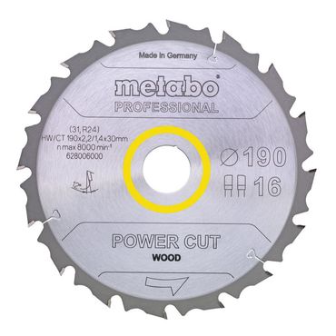 Metabo Sägeblatt "power cut wood - professional", 165x20 Z14 FZ/FA 10°